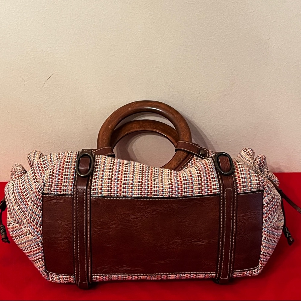 Fossil Cierra Wooden Ring Handle Multi Satchel - image 6
